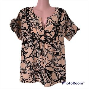 Beth Rowley Women's Top Size M Pink Black